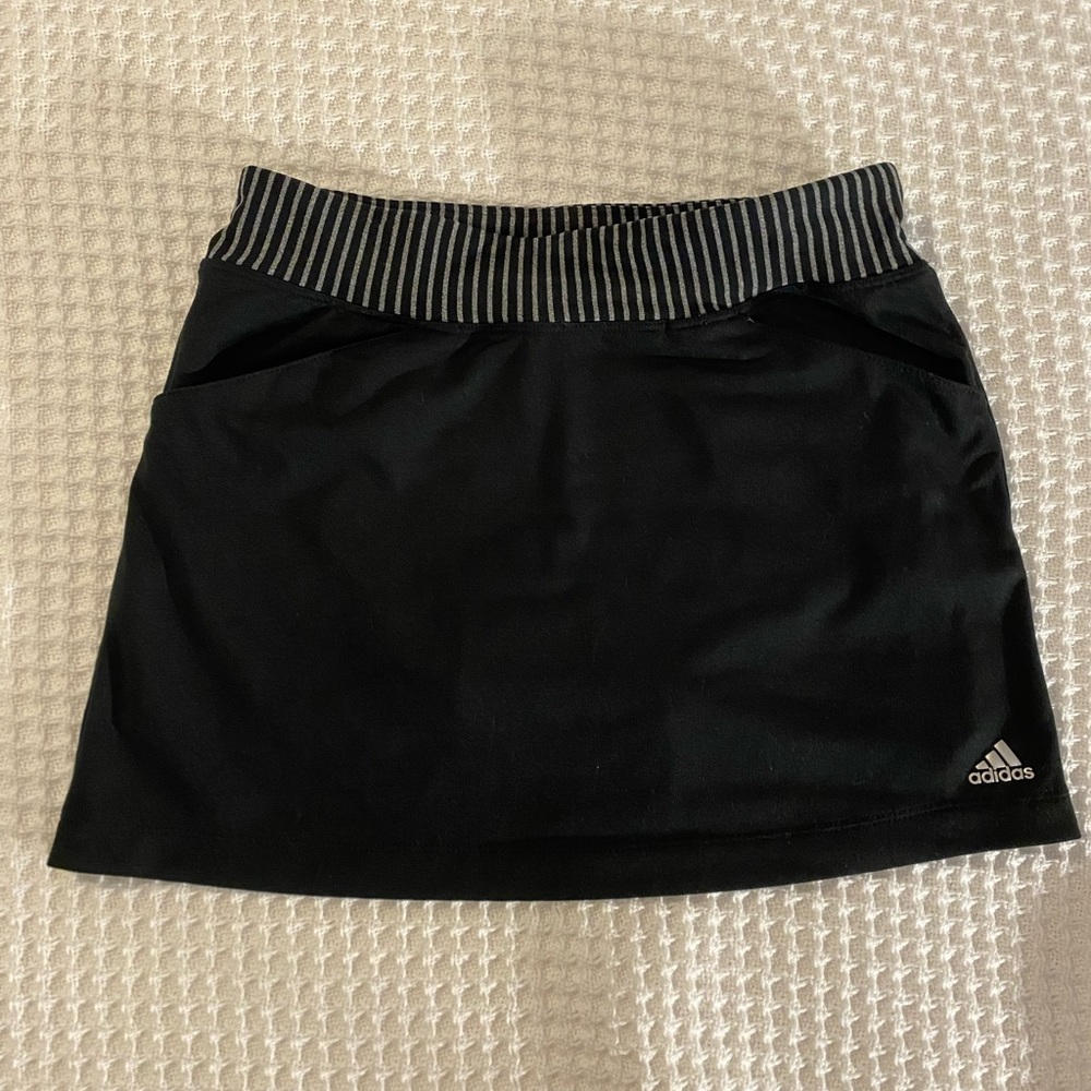Adidas Girls Golf Black Grey Skirt Skort
